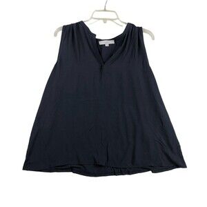 LOFT Womens Tunic Top Gray V-Neck Sleeveless Shirt Blouse Size XL